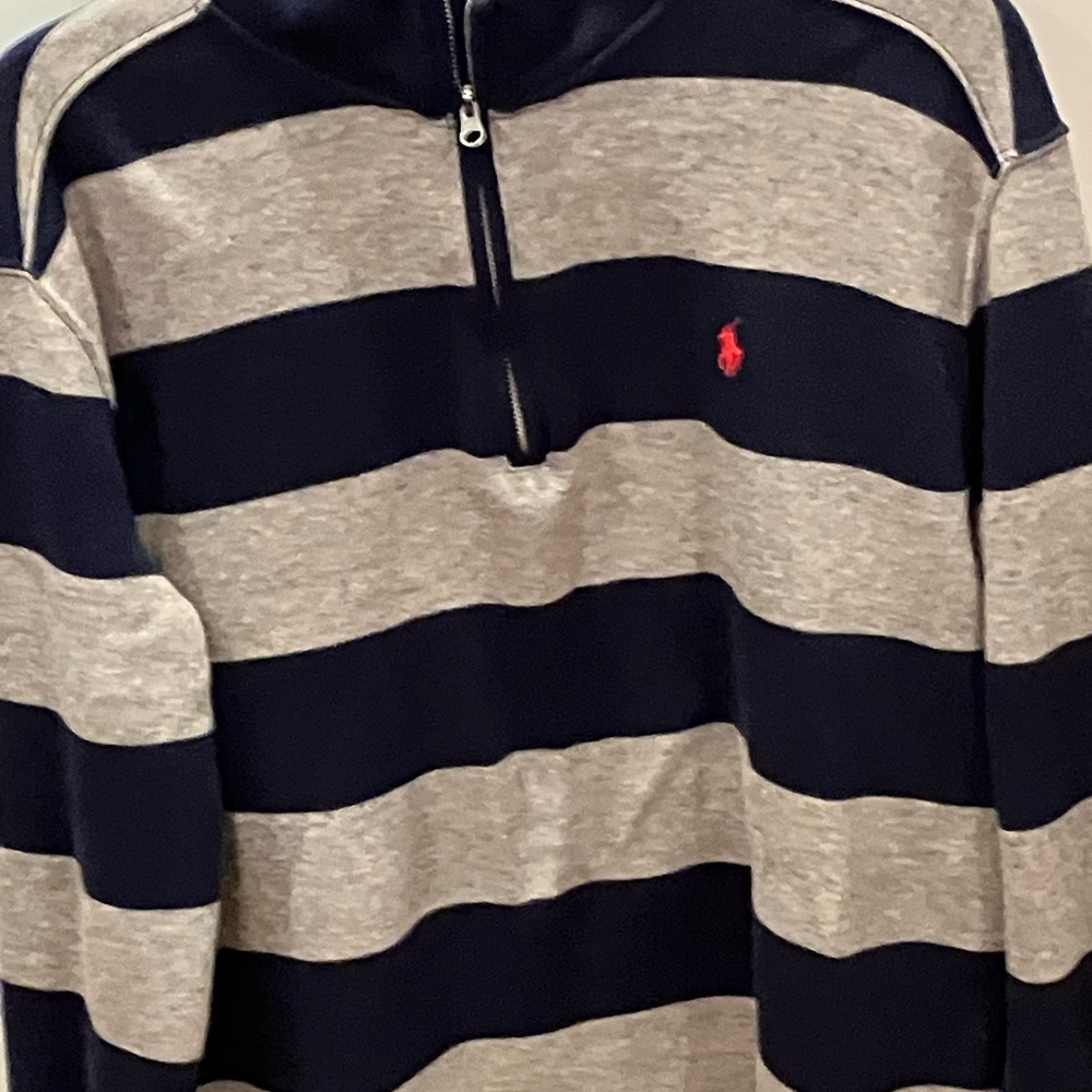 Polo Pull-over Swearer Size XL-TG (18-20). Polyester Grey and dark blue